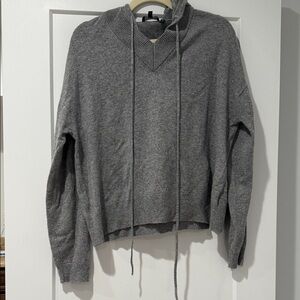 Theory Gray Knit Hoodie Sweater